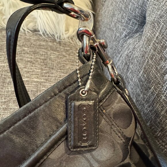 COACH Ashley F20111 Signature C Shoulder Bag Crossbody Black Hang Tag - Picture 5 of 8